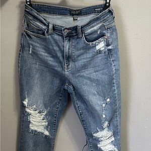 JUDY BLUE stretch straight fit long capri